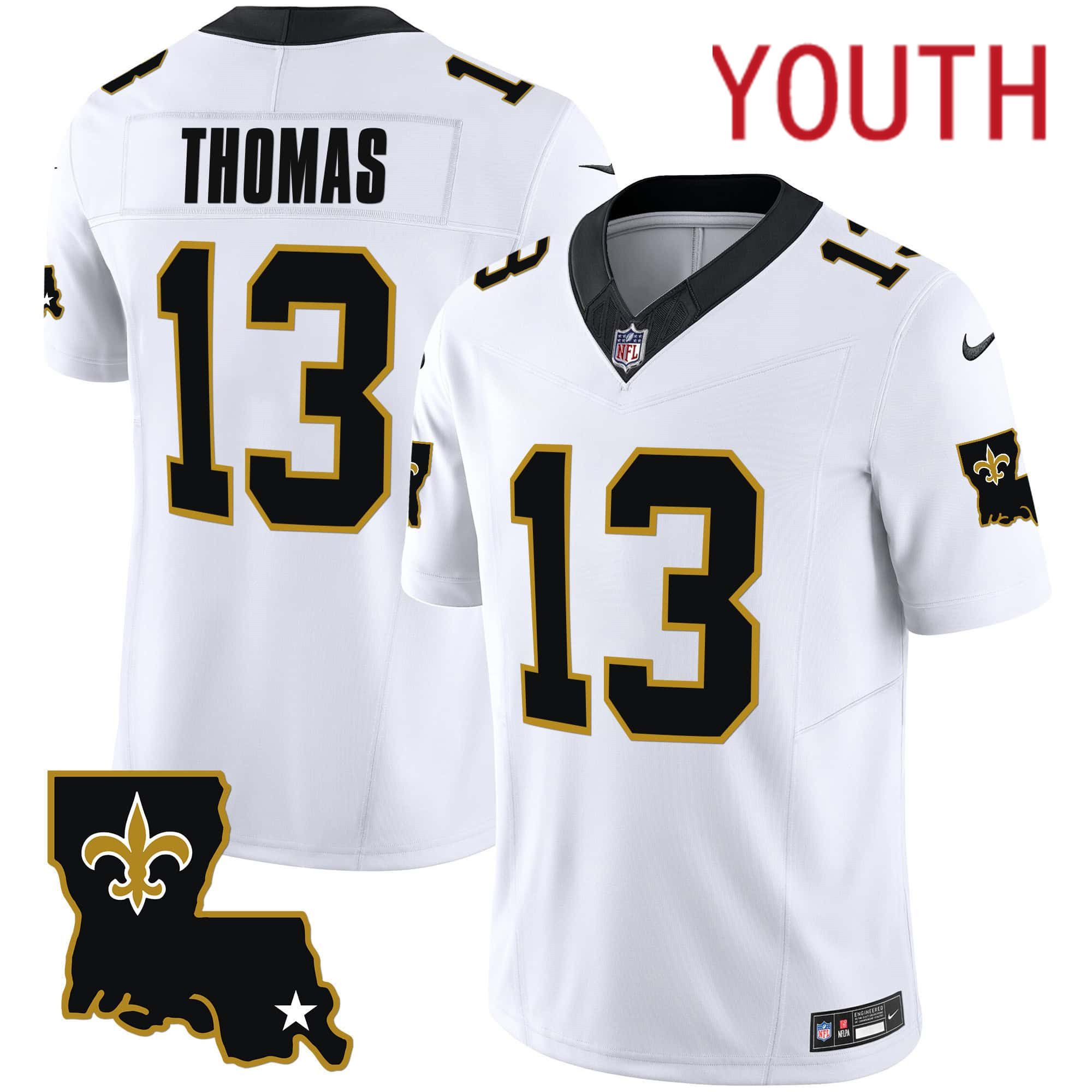 Youth New Orleans Saints #13 Thomas White 2024 Nike 1987 Legacy Vapor Limited NFL Jersey